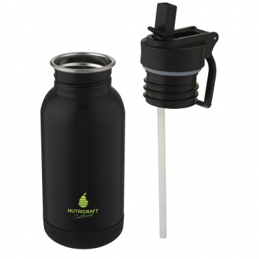Logo trade promotional merchandise image of: Lina 400 ml stainless steel sport bottle with straw and loop
