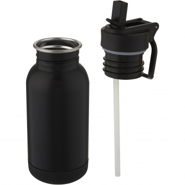 Logo trade promotional merchandise picture of: Lina 400 ml stainless steel sport bottle with straw and loop