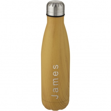 Logotrade promotional item image of: Cove 500 ml vacuum insulated stainless steel bottle with wood print