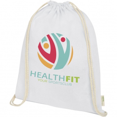 Logo trade promotional item photo of: Orissa 140 g/m² organic cotton drawstring bag 5L