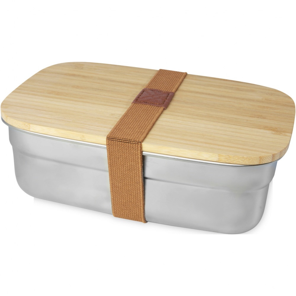 Logotrade promotional giveaway image of: Tite stainless steel lunch box with bamboo lid