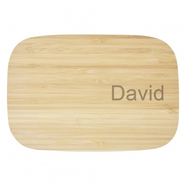 Logo trade promotional products image of: Tite stainless steel lunch box with bamboo lid