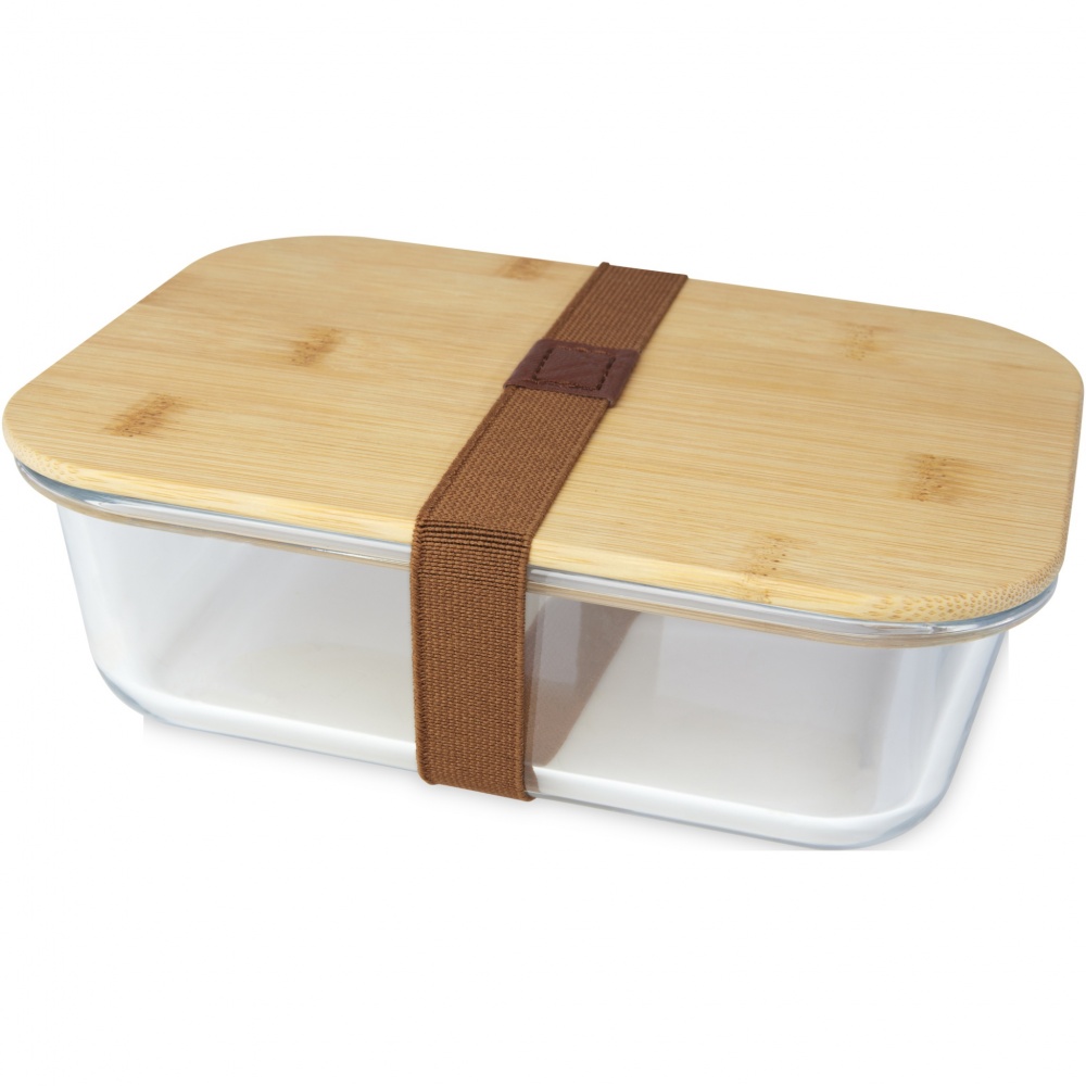 Logo trade promotional products image of: Roby glass lunch box with bamboo lid