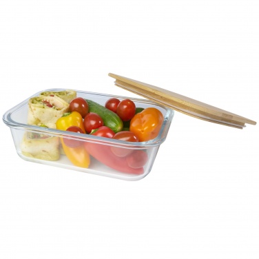 Logo trade business gifts image of: Roby glass lunch box with bamboo lid