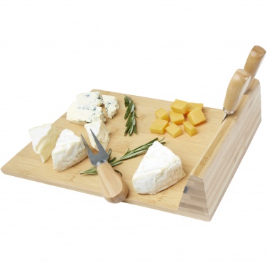 Logo trade promotional gifts image of: Mancheg bamboo magnetic cheese board and tools