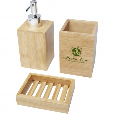 Logotrade promotional product picture of: Hedon 3-piece bamboo bathroom set