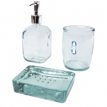 Logotrade promotional gift picture of: Jabony 3-piece recycled glass bathroom set