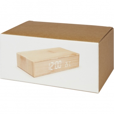 Logotrade promotional giveaway picture of: Minata bamboo wireless charger with clock
