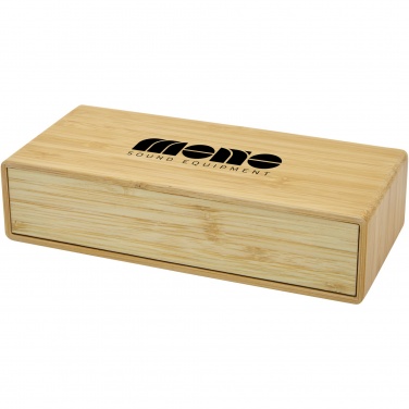 Logotrade advertising product image of: Minata bamboo wireless charger with clock