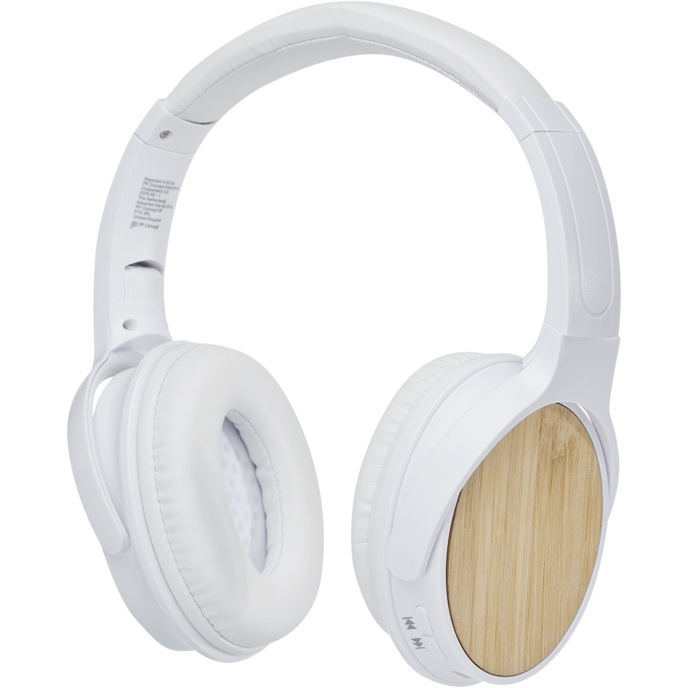 Logotrade promotional product picture of: Athos bamboo Bluetooth® headphones with microphone