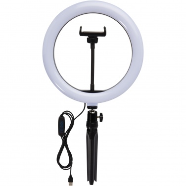 Logo trade promotional product photo of: Studio ring light for selfies and vlogging with phone holder and tripod