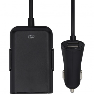 Logotrade promotional gift image of: Pilot dual car charger with QC 3.0 dual back seat extended charger
