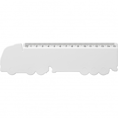 Logo trade promotional items image of: Tait 15 cm lorry-shaped recycled plastic ruler
