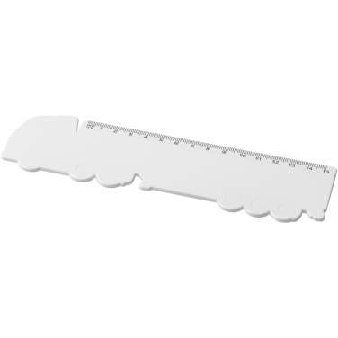 Logo trade promotional merchandise photo of: Tait 15 cm lorry-shaped recycled plastic ruler