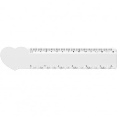 Logotrade promotional item image of: Tait 15 cm heart-shaped recycled plastic ruler