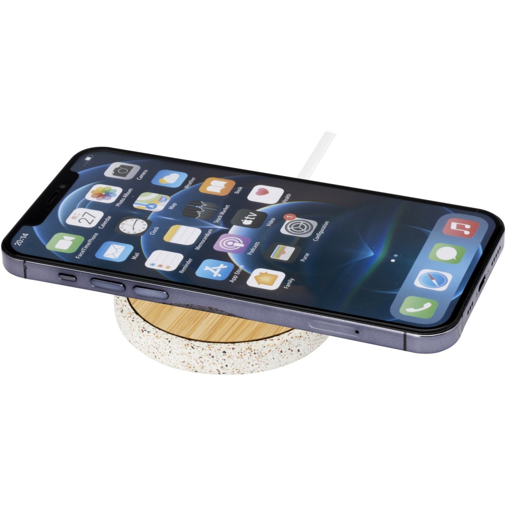 Logotrade advertising product picture of: Terrazzo 10W wireless bamboo charging pad
