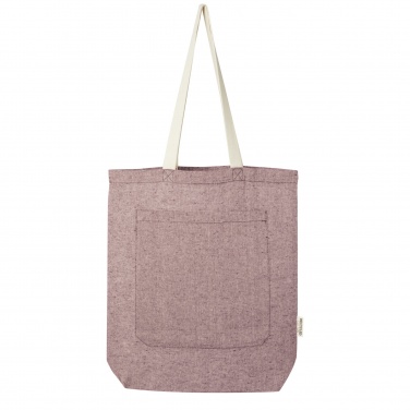 Logo trade promotional item photo of: Pheebs 150 g/m² recycled cotton tote bag with front pocket 9L