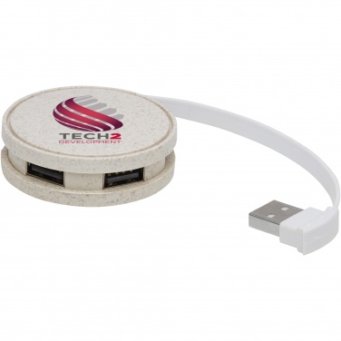 Logotrade promotional items photo of: Kenzu wheat straw USB hub