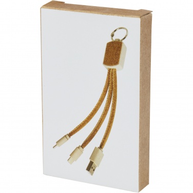 Logotrade business gift image of: Bates wheat straw and cork 3-in-1 charging cable