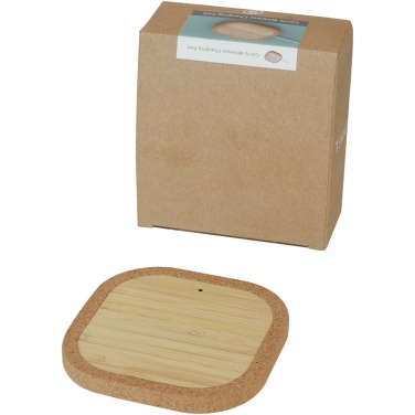 Logo trade promotional gifts image of: Cerris 15W cork wireless charging pad