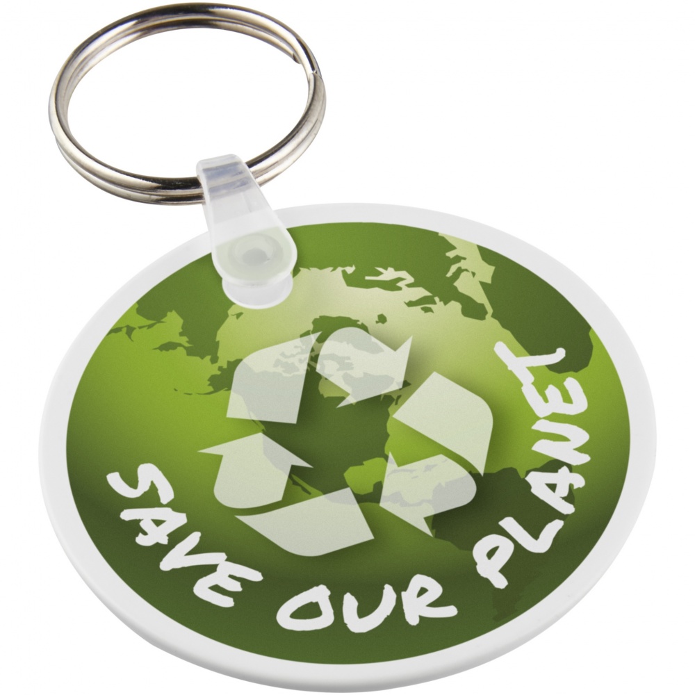 Logotrade corporate gift picture of: Tait circle-shaped recycled keychain