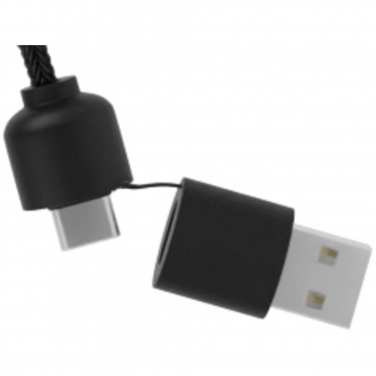 Logotrade corporate gifts photo of: SCX.design C37 5-in-1 rPET light-up logo charging cable with round wooden casing