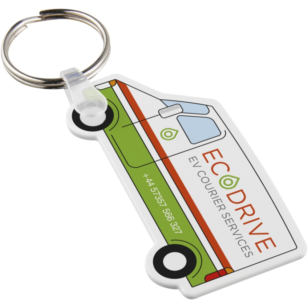 Logotrade promotional merchandise image of: Tait van-shaped recycled keychain