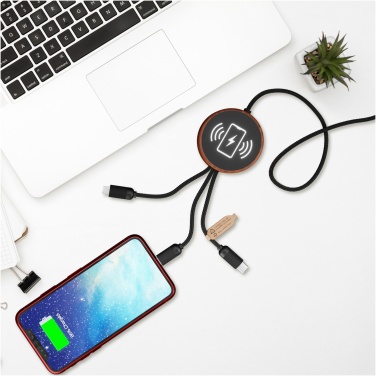 Logo trade promotional items picture of: SCX.design C40 5-in-1 rPET light-up logo charging cable and 10W charging pad