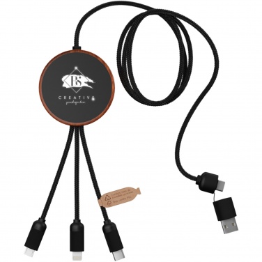 Logotrade promotional giveaways photo of: SCX.design C40 5-in-1 rPET light-up logo charging cable and 10W charging pad
