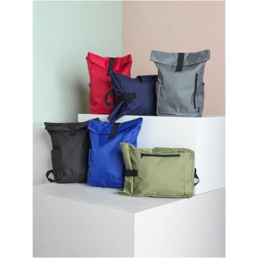 Logo trade business gifts image of: Byron 15.6" GRS RPET roll-top backpack 18L