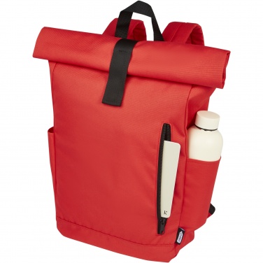 Logo trade promotional giveaways picture of: Byron 15.6" GRS RPET roll-top backpack 18L