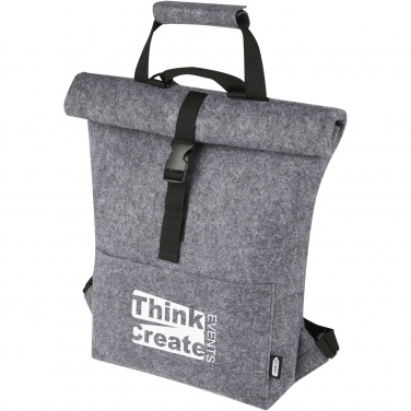 Logo trade promotional giveaways image of: Felta GRS recycled felt roll-top bike bag 13L