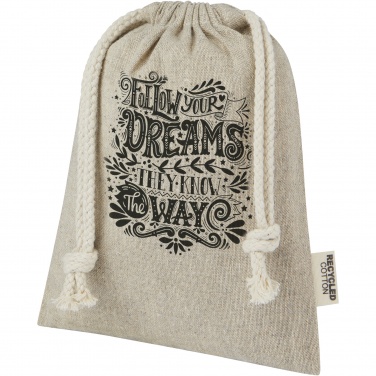 Logo trade promotional items picture of: Pheebs 150 g/m² GRS recycled cotton gift bag small 0.5L