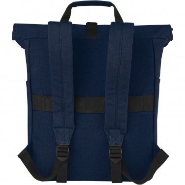 Logo trade promotional product photo of: Joey 15” GRS recycled canvas rolltop laptop backpack 15L