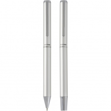 Logo trade promotional merchandise image of: Lucetto recycled aluminium ballpoint and rollerball pen gift set