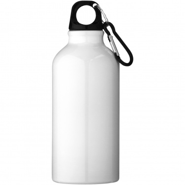 Logo trade promotional product photo of: Oregon 400 ml RCS certified recycled aluminium water bottle with carabiner