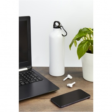 Logo trade promotional merchandise picture of: Oregon 770 ml RCS certified recycled aluminium water bottle with carabiner