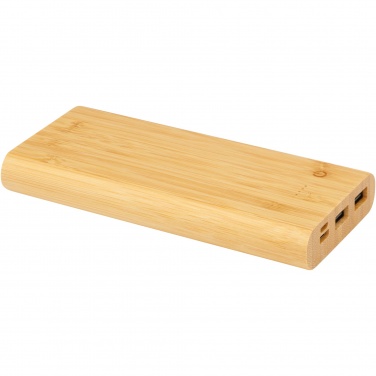 Logo trade business gifts image of: Tulda 10.000 mAh bamboo power bank