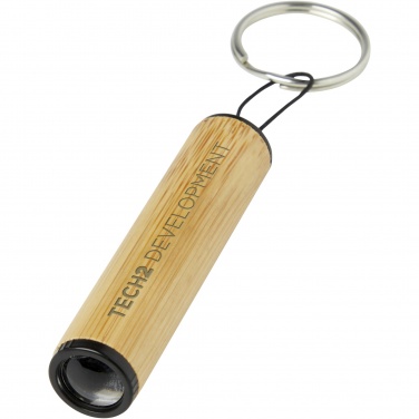 Logo trade promotional merchandise image of: Cane bamboo key ring with light