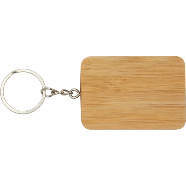 Logo trade promotional giveaways image of: Reel 6-in-1 retractable bamboo key ring charging cable