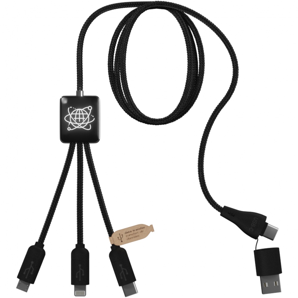 Logotrade promotional gift picture of: SCX.design C45 5-in-1 rPET charging cable with data transfer