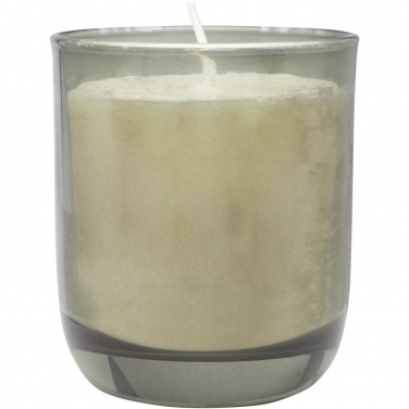 Logo trade promotional merchandise image of: Wellmark Discovery 200 ml hand soap dispenser and 150 g scented candle set - dark amber fragrance