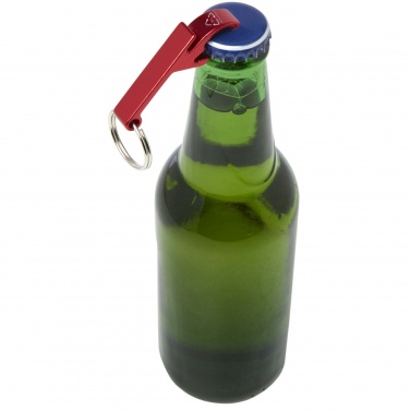 Logo trade promotional products image of: Tao RCS recycled aluminium bottle and can opener with keychain 