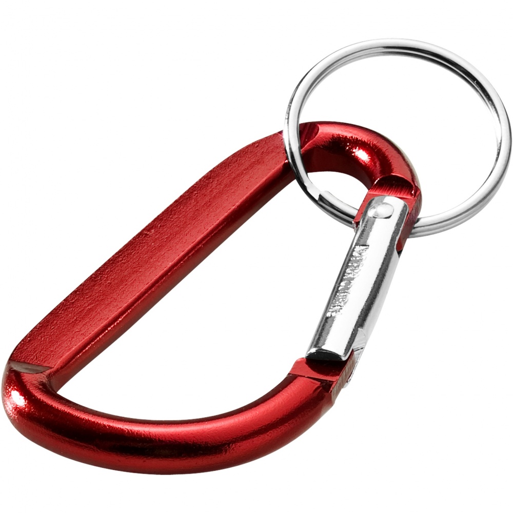 Logo trade promotional merchandise image of: Timor RCS recycled aluminium carabiner keychain