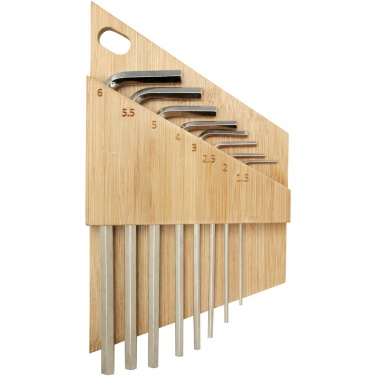 Logo trade business gifts image of: Allen bamboo hex key tool set
