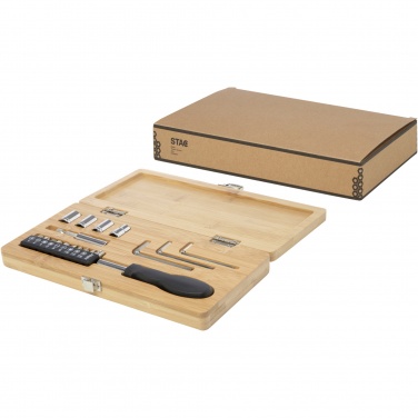 Logo trade advertising products picture of: Rivet 19-piece bamboo/recycled plastic tool set