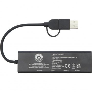 Logotrade advertising product image of: Rise RCS recycled aluminium USB 2.0 hub