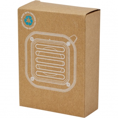 Logotrade promotional items photo of: Solo 3W IPX5 RCS recycled plastic solar Bluetooth® speaker with carabiner 