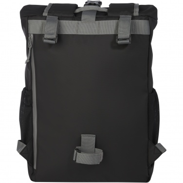 Logo trade corporate gifts image of: Aqua 15" GRS recycled water resistant roll-top bike bag 20L