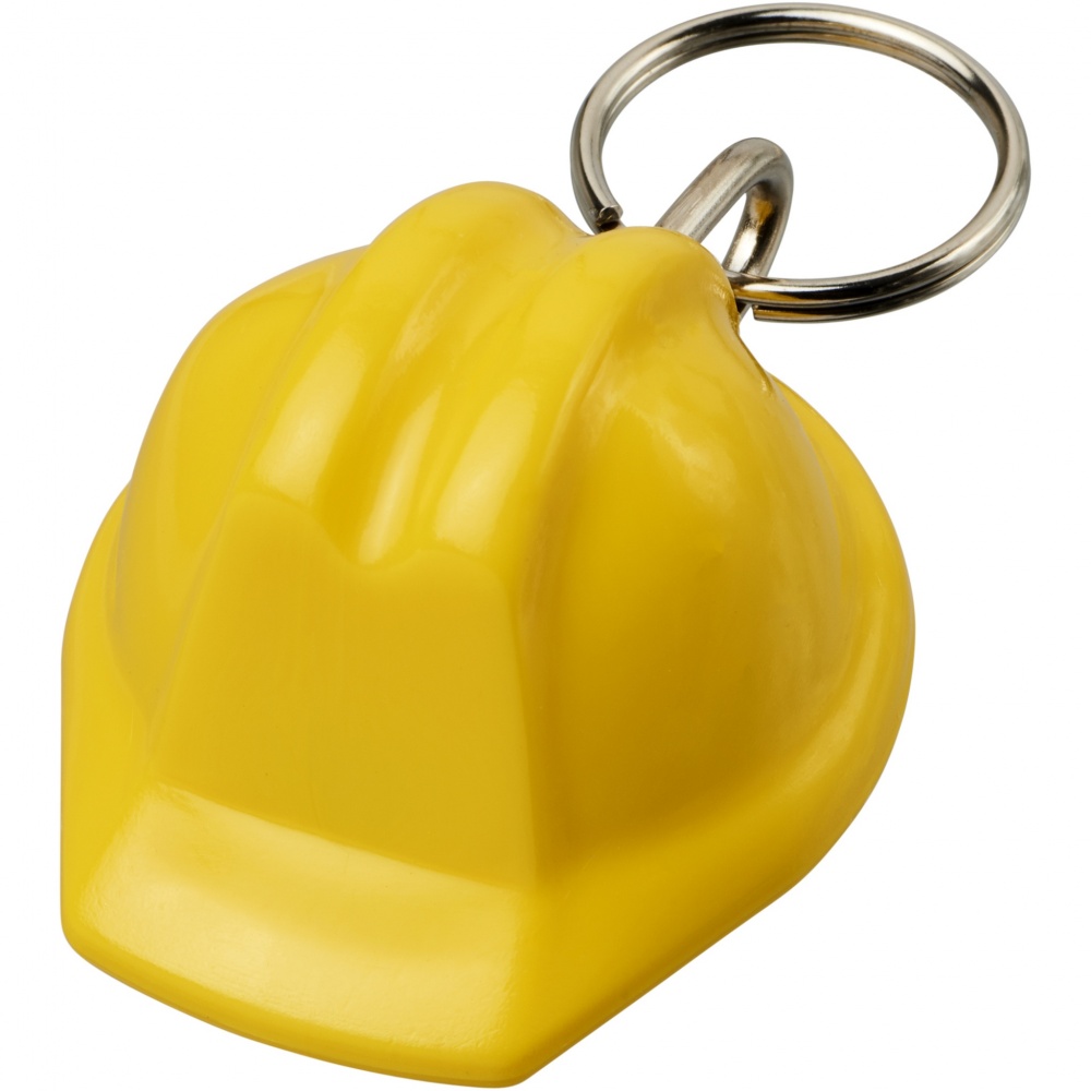 Logo trade promotional merchandise photo of: Kolt hard hat-shaped recycled keychain
